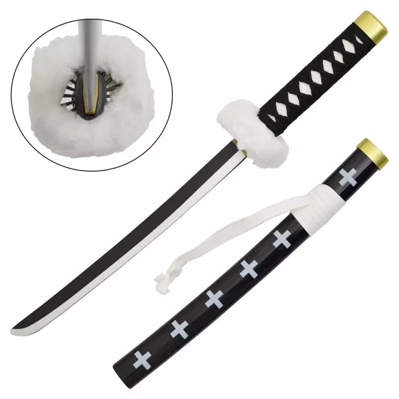 MINI KATANA DECO BAMBOO BLADE ONE PIECE PATTERN BLACK