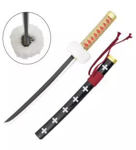 MINI KATANA DECO BAMBOO BLADE ONE PIECE PATTERN RED