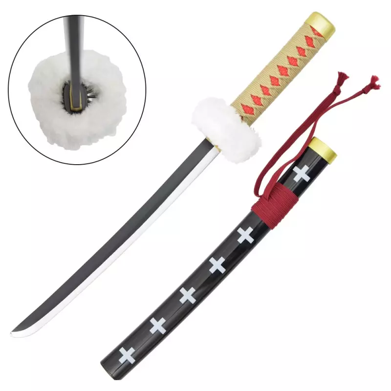 MINI KATANA DECO BAMBOO BLADE ONE PIECE PATTERN RED