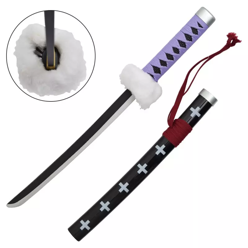 MINI KATANA DECO BAMBOO BLADE ONE PIECE PATTERN PURPLE