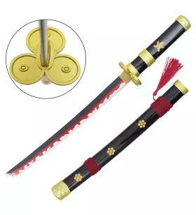 MINI KATANA DECO BAMBOO BLADE ONE PIECE PATTERN BLACK