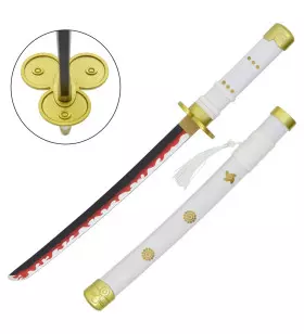 MINI KATANA DECO BAMBOO BLADE ONE PIECE PATTERN WHITE