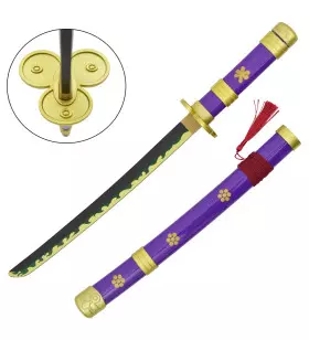 MINI KATANA DECO BAMBOO BLADE ONE PIECE PATTERN PURPLE