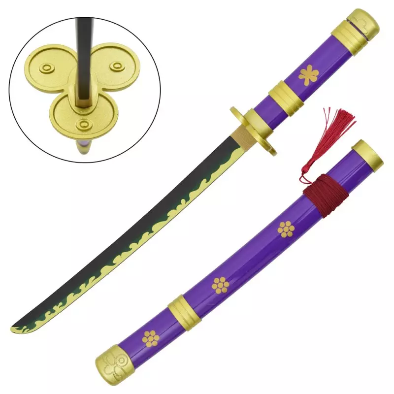 MINI KATANA DECO BAMBOO BLADE ONE PIECE PATTERN PURPLE