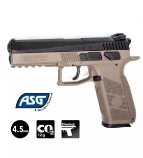 CZ 75 P-09 AIRGUN PISTOL FDE TAN - Blowback - 4.5mm Pellets or BB CO²