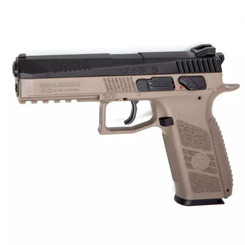 CZ 75 P-09 AIRGUN PISTOL FDE TAN - Blowback - 4.5mm Pellets or BB CO²