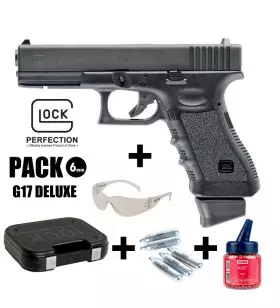 GLOCK 17 DELUXE AIRSOFT PISTOL PACK Black - 6 mm BB - CO² 1J