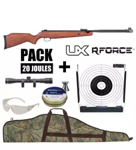 PACK CARABINE AIR COMPRIME UX R-FORCE BOIS CAL 4.5MM 19,9 J