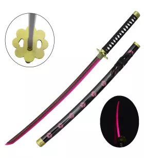 KATANA DECO LAME ACIER ET LED MOTIF ONE PIECE