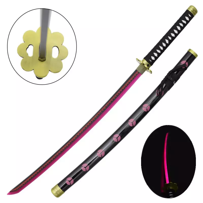 KATANA DECO STEEL BLADE WITH LED LIGHTING ONE PIECE PATTERN