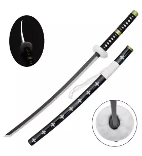 KATANA DECO LAME ACIER ET LED MOTIF ONE PIECE