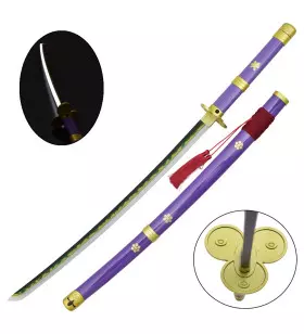 KATANA DECO LAME ACIER ET LED MOTIF ONE PIECE