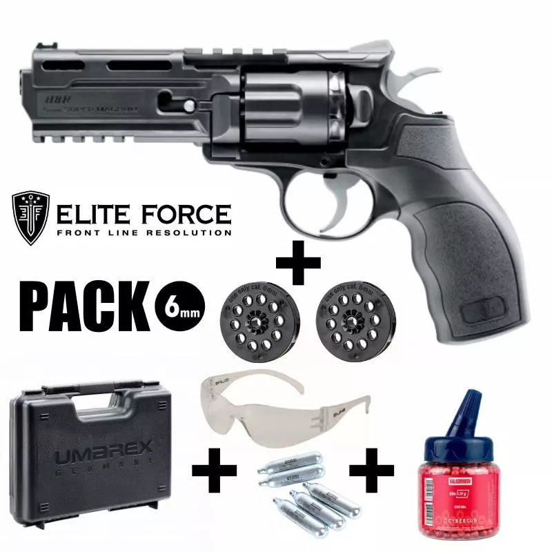 ELITE FORCE H8R AIRSOFT PISTOL PACK Black - 6 mm BB - CO²