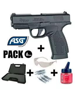 ASG BERSA BP9CC AIRSOFT PISTOL PACK Black - Blowback - 6 mm BB - CO² 1.5J