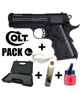 COLT 1911 DEFENDER AIRSOFT PISTOL PACK Black - Blowback - 6 mm BB - Gas 0.9J