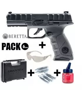 BERETTA APX AIRSOFT PISTOL PACK Black - Blowback - 6mm BB - CO² 1.4J