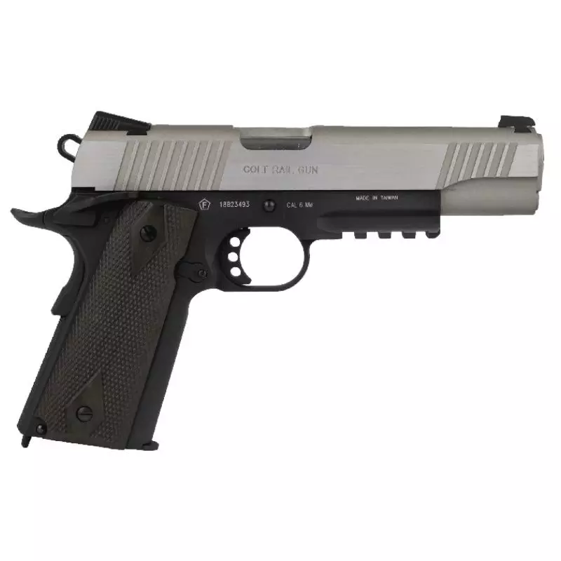 COLT 1911 RAIL GUN AIRSOFT PISTOL Dual tone - Blowback 6 mm BB - CO²