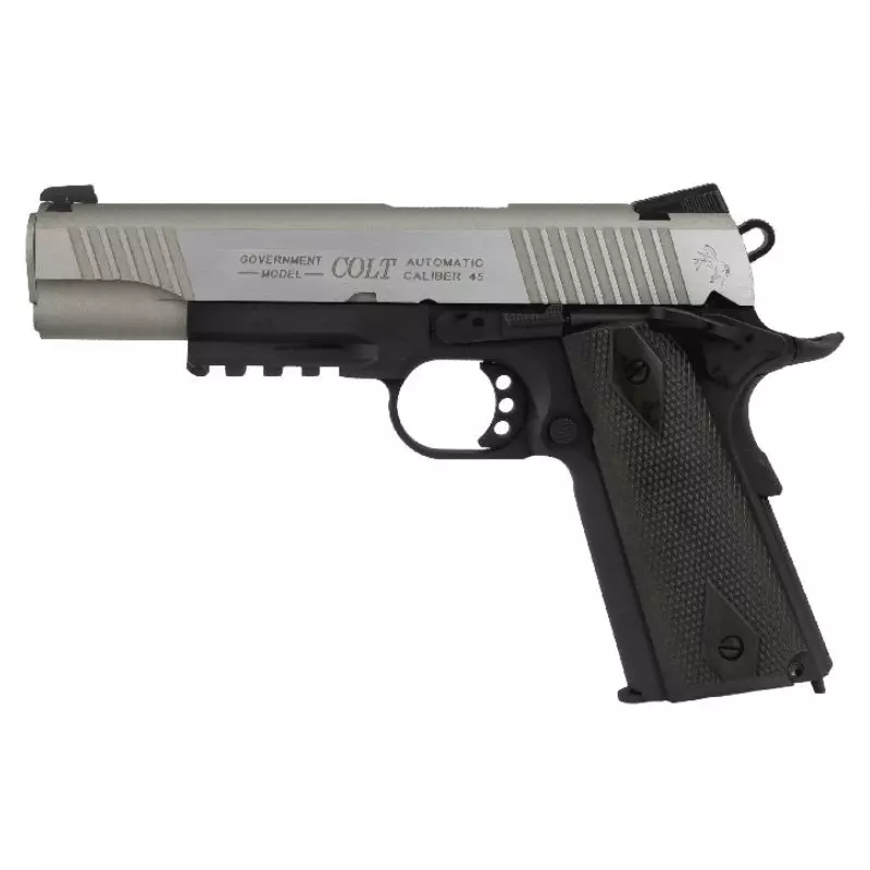 COLT 1911 RAIL GUN AIRSOFT PISTOL Dual tone - Blowback 6 mm BB - CO²