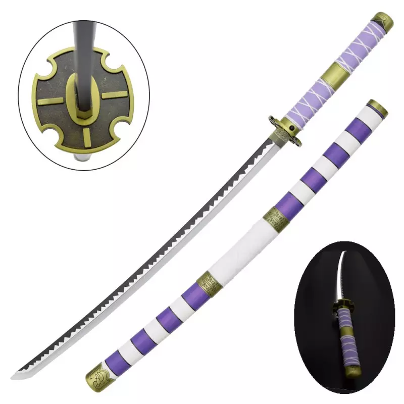 KATANA DECO STEEL BLADE WITH LED LIGHTING ONE PIECE PATTERN