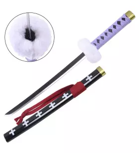 MINI KATANA DECO STEEL BLADE ONE PIECE PATTERN PURPLE