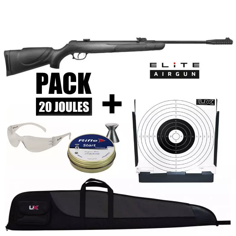 CARABINE AIR COMPRIME ELITE AIRGUN BRAVO - Plombs 4.5mm / 19.9J
