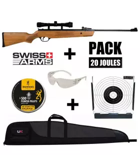 SWISS ARMS CONDOR WOOD RIFLE + 4X32 SCOPE / 19.5J