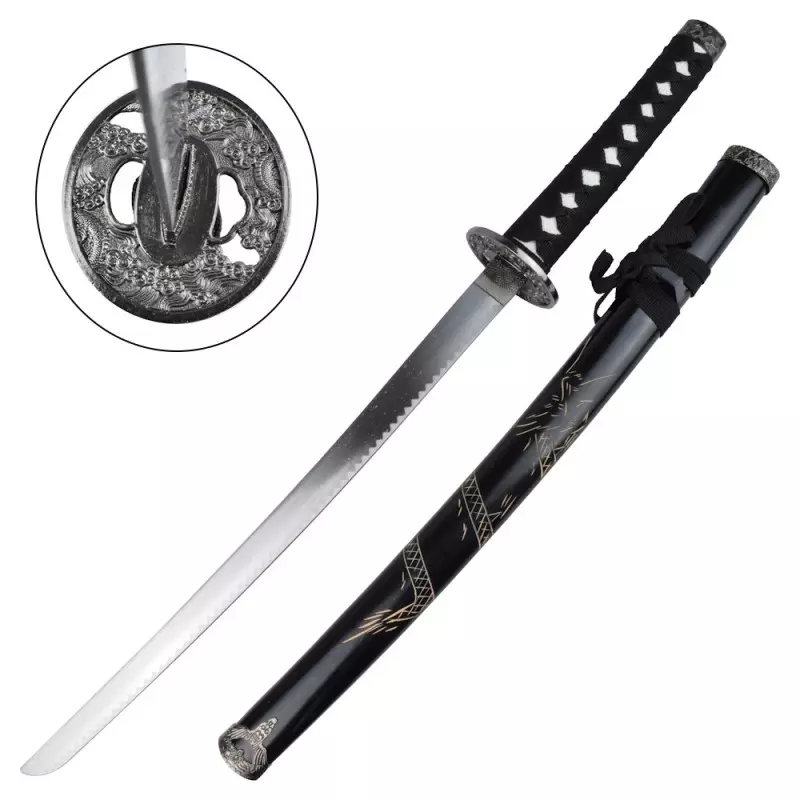 ORNAMENTAL SET KATANA-WAKIZASHI-TANTO BLACK