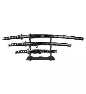 ORNAMENTAL SET KATANA-WAKIZASHI-TANTO BLACK