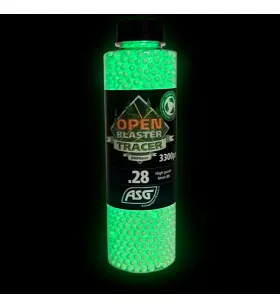 ASG OPEN BLASTER ORGANIC AIRSOFT BBs 0.28 g Tracer Green BOTTLE OF 3300 BBs