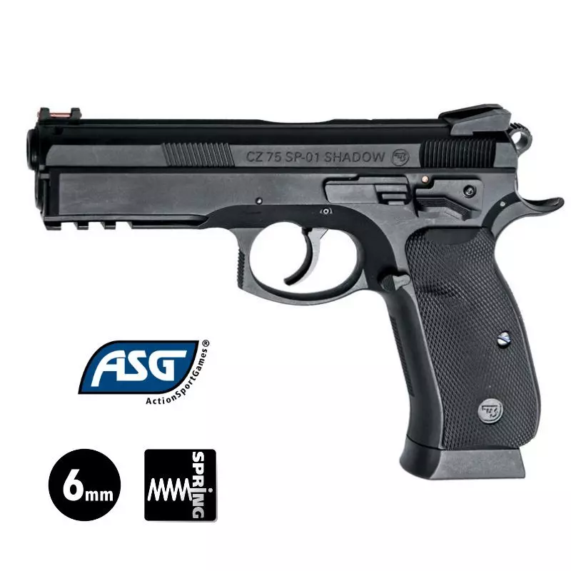 ASG CZ SP-01 SHADOW AIRSOFT PISTOL Black - Fixed slide - 6 mm BB - Spring