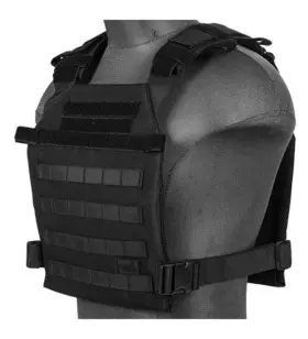 GILET TACTIQUE AIRSOFT PORTE-PLAQUES LANCER TACTICAL Noir