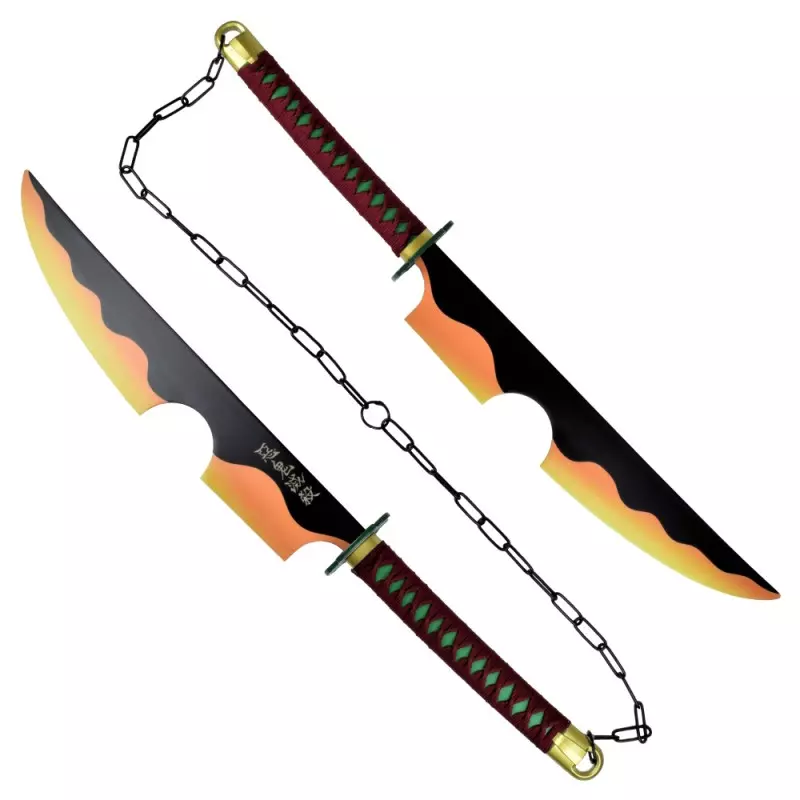 PAIRE DE MACHETTES EPEES COSPLAY LAME ACIER DEMON SLAYER