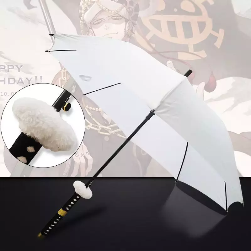 KATANA STYLE UMBRELLA ONE PIECE WHITE TRAFALGAR LAW'S PATTERN