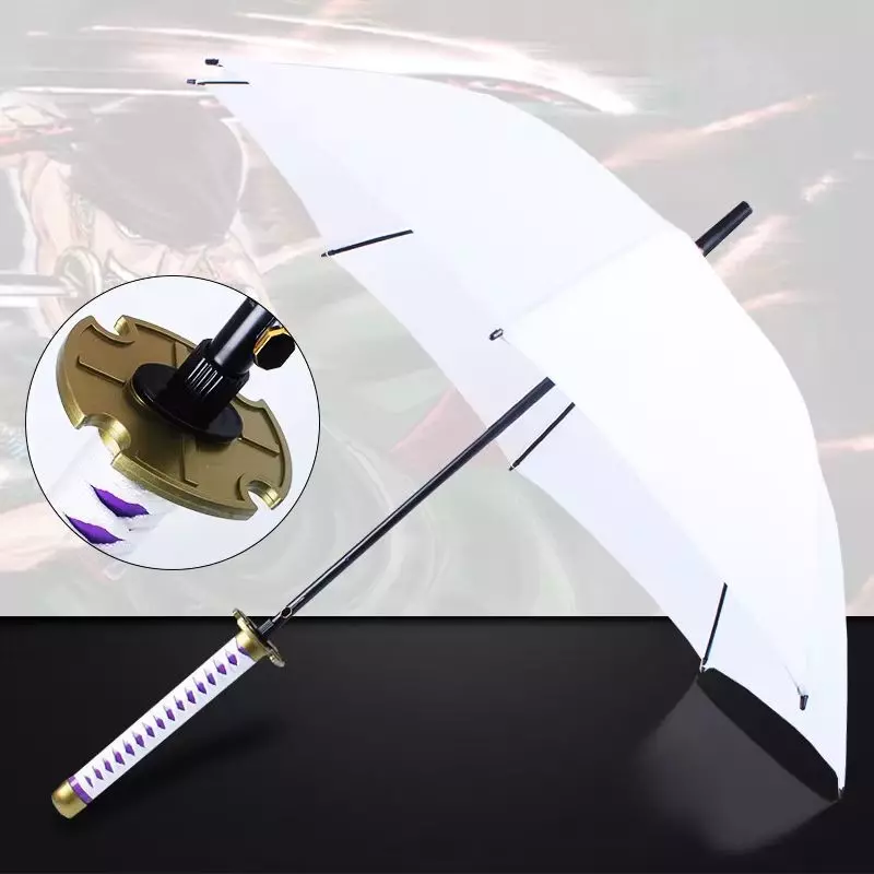 KATANA STYLE UMBRELLA ONE PIECE PURPLE WHITE PATTERN