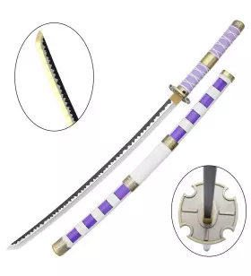 KATANA DECO LAME BAMBOU ET LED MOTIF ONE PIECE