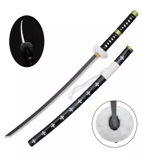 KATANA DECO LAME BAMBOU ET LED MOTIF ONE PIECE