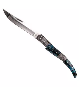 THIRD FOLDING KNIFE SPANISH OPENING AZURE BLUE BLADE 11CM