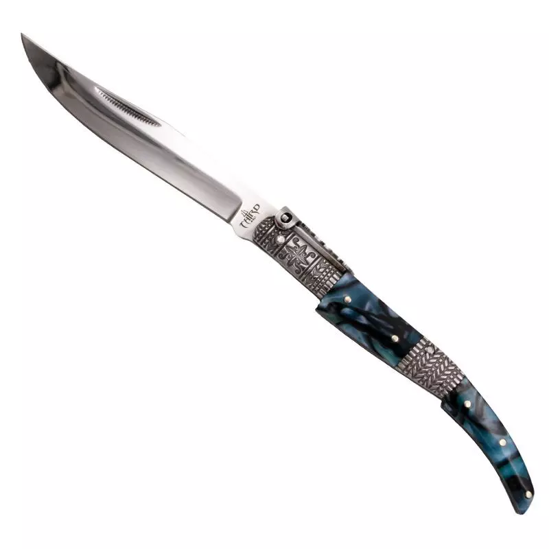 THIRD FOLDING KNIFE SPANISH OPENING AZURE BLUE BLADE 11CM