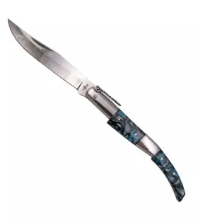 THIRD FOLDING KNIFE SPANISH OPENING AZURE BLUE BLADE 15CM