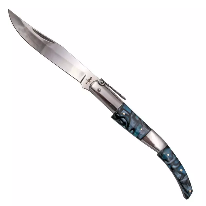 COUTEAU PLIANT THIRD OUVERTURE ESPAGNOLE BLEU AZUR LAME 15CM