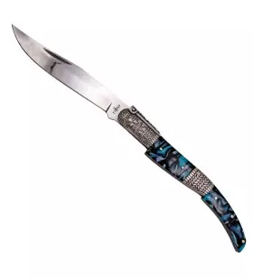 THIRD FOLDING KNIFE SPANISH OPENING AZURE BLUE BLADE 15CM