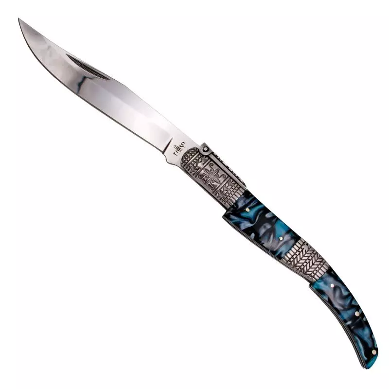 THIRD FOLDING KNIFE SPANISH OPENING AZURE BLUE BLADE 15CM